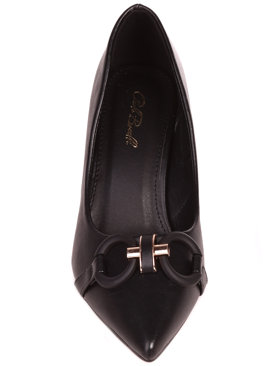 Елегантни дамски обувки на ток в черно 3M-23004 black