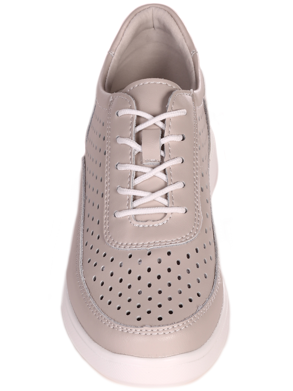 Ежедневни дамски обувки на платформа от естествена кожа 3AF-23173 beige/grey
