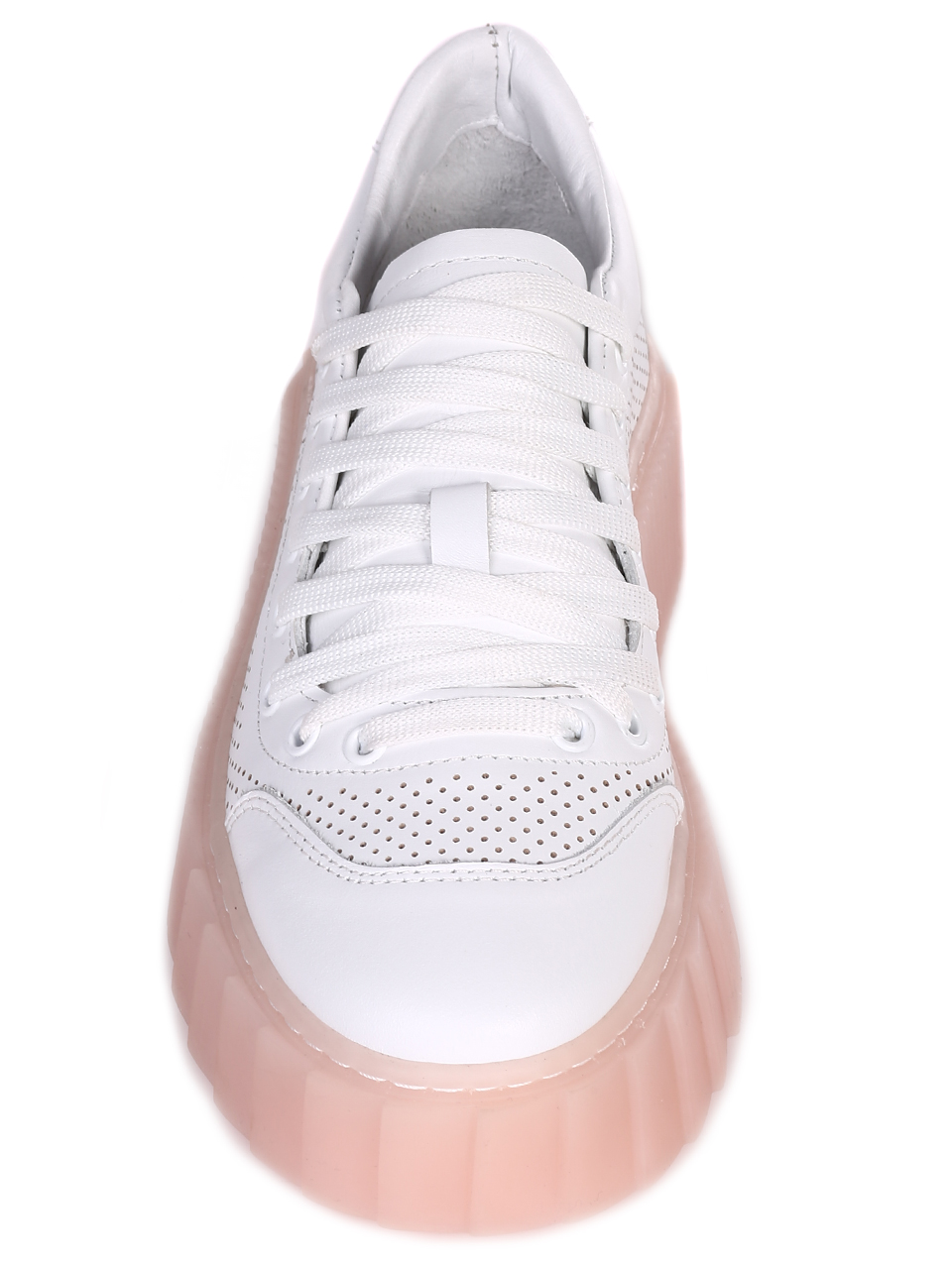 Ежедневни дамски обувки на платформа от естествена кожа 3AT-23294 white
