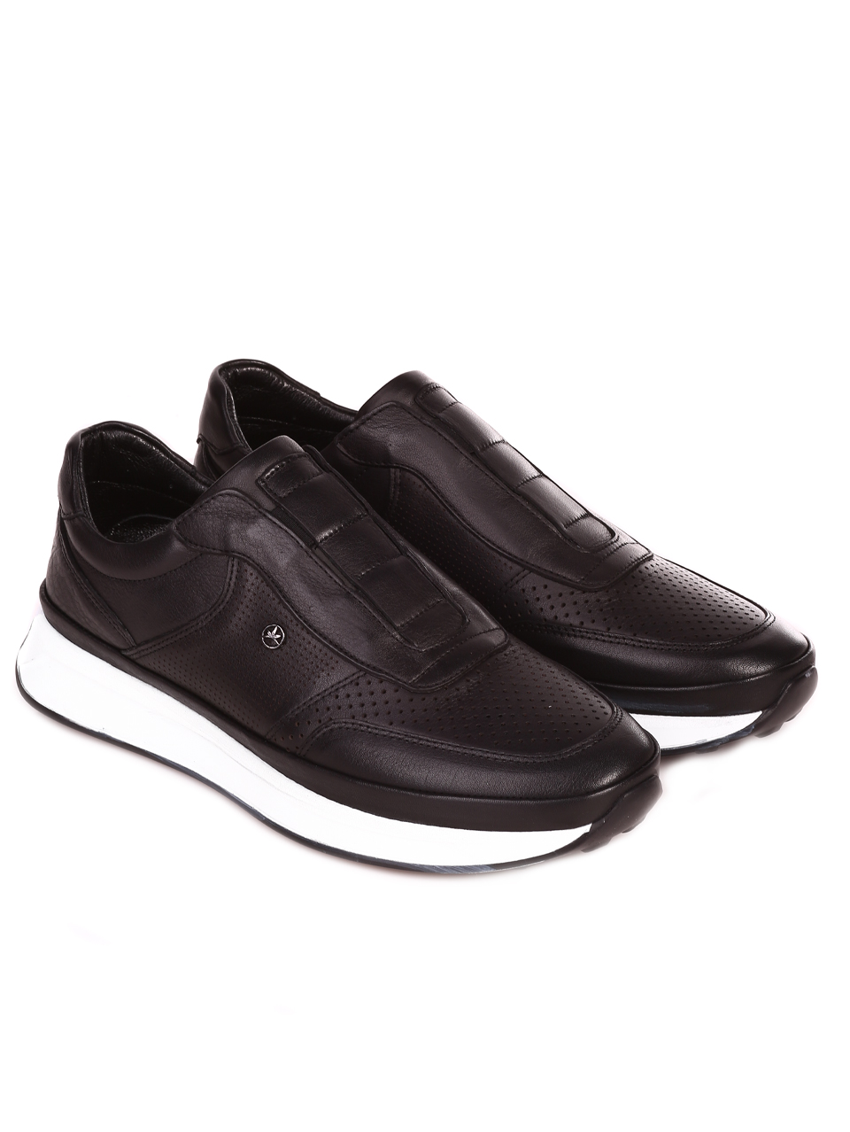 Ежедневни мъжки обувки от естествена кожа 7AT-23302 black