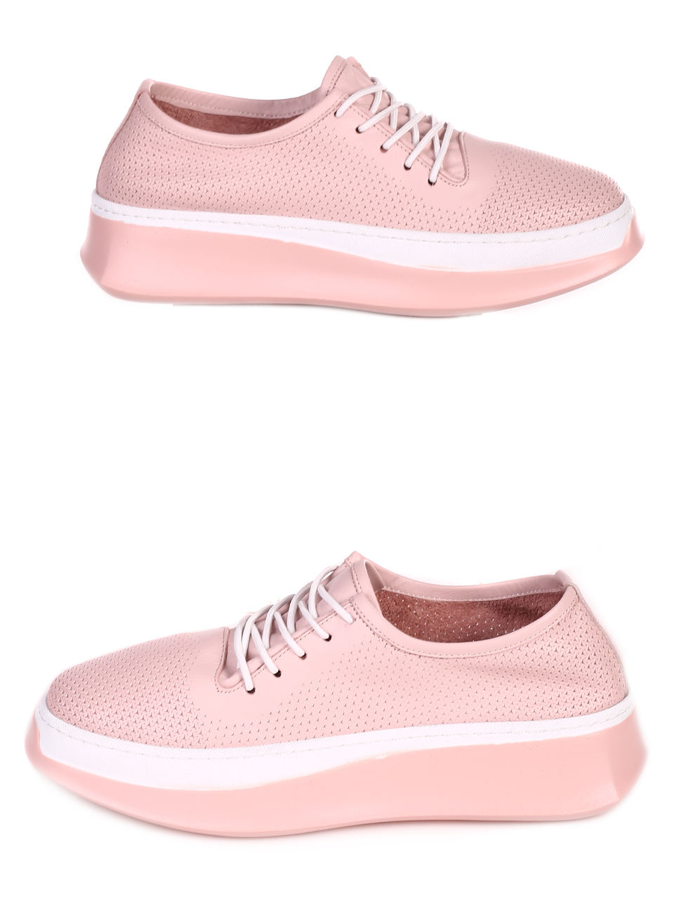 Ежедневни дамски комфортни обувки от естествена кожа 3AT-23282 pink