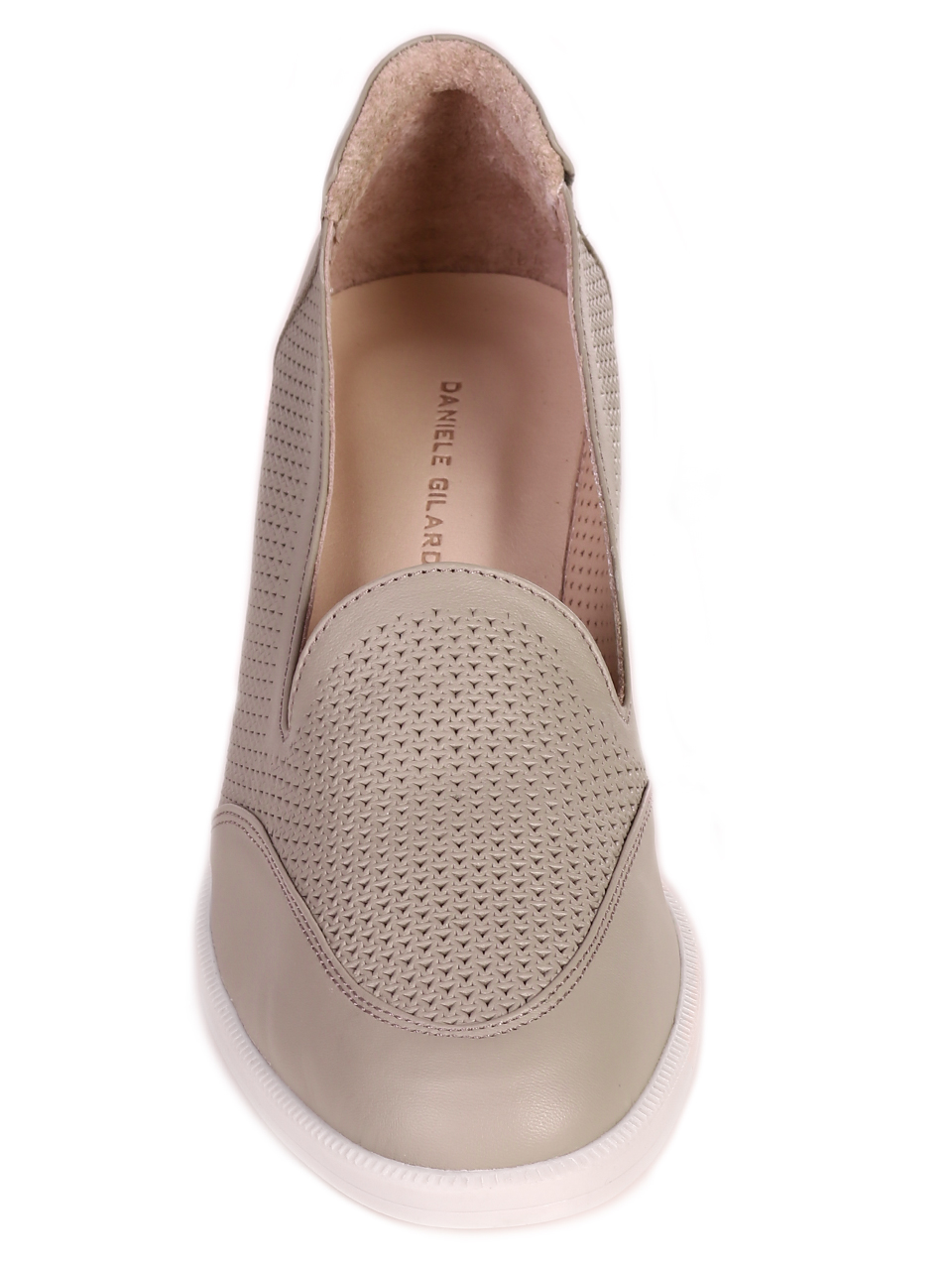 Ежедневни дамски обувки на платформа от естествена кожа 3AT-23283 beige