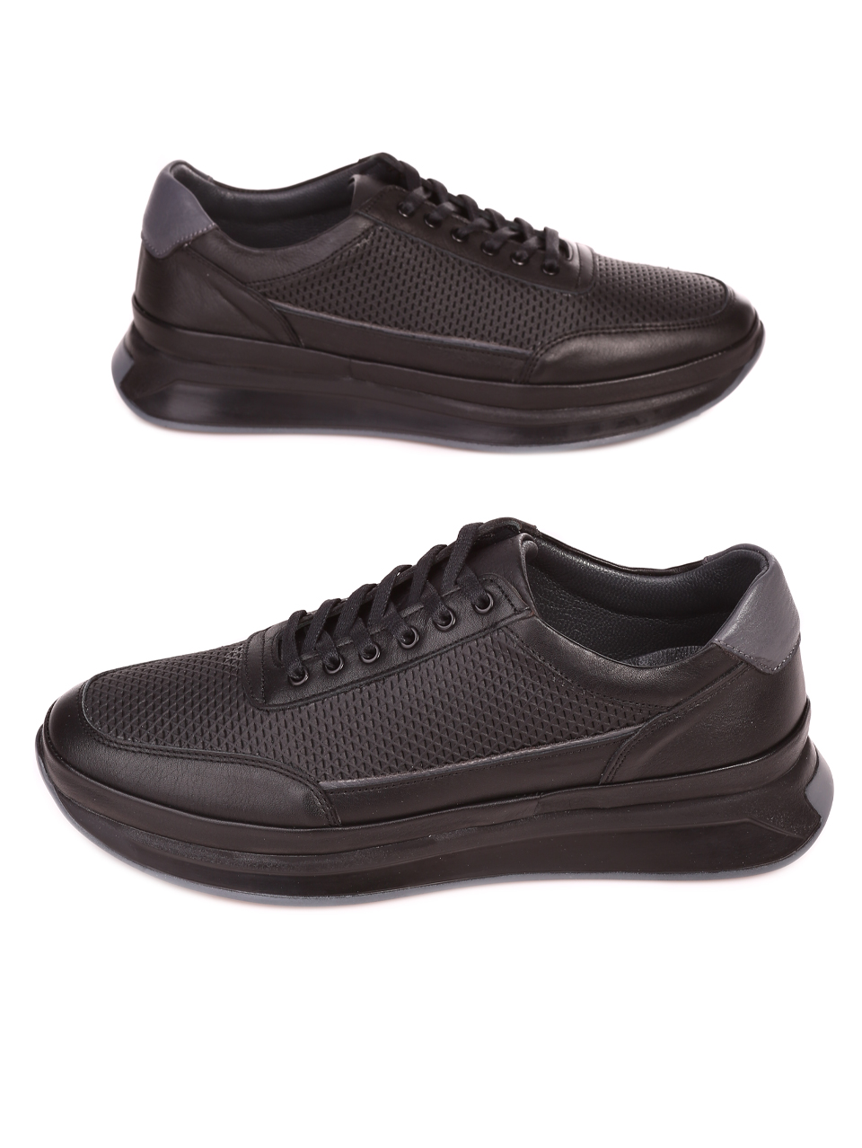 Ежедневни мъжки обувки от естествена кожа 7AT-23309 black