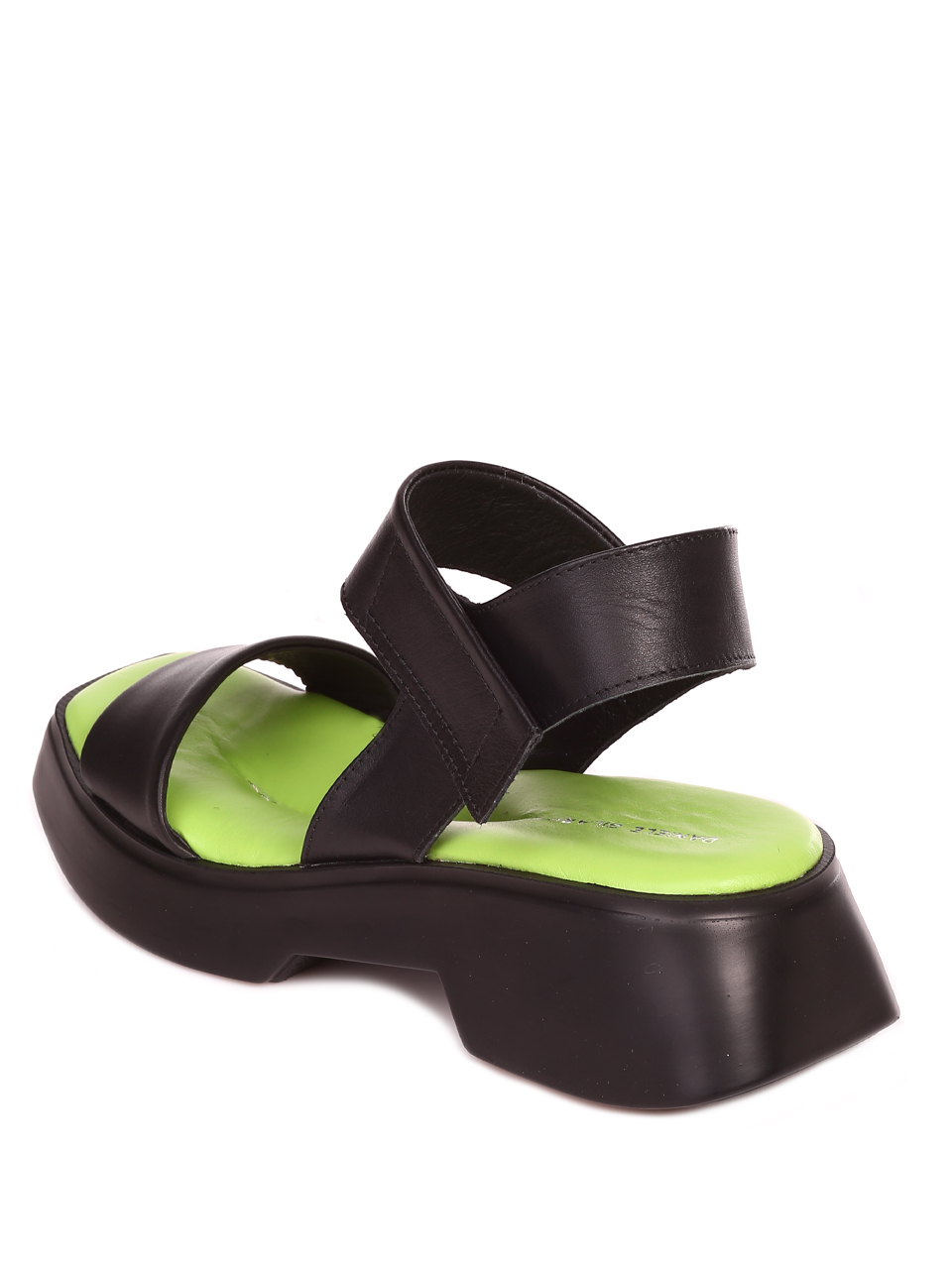 Ежедневни дамски сандали на платформа от естествена кожа 4AT-23285 black