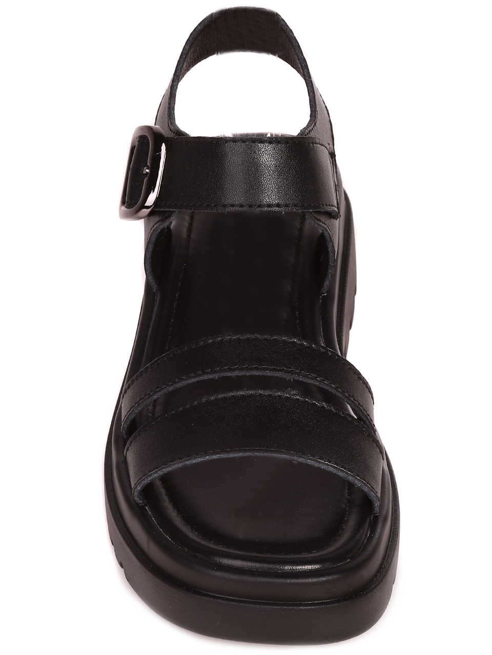 Ежедневни дамски сандали на платформа от естествена кожа 4AF-23143 black