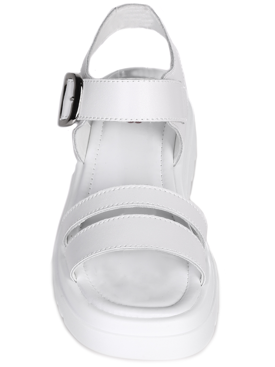 Ежедневни дамски сандали на платформа от естествена кожа 4AF-23143 white