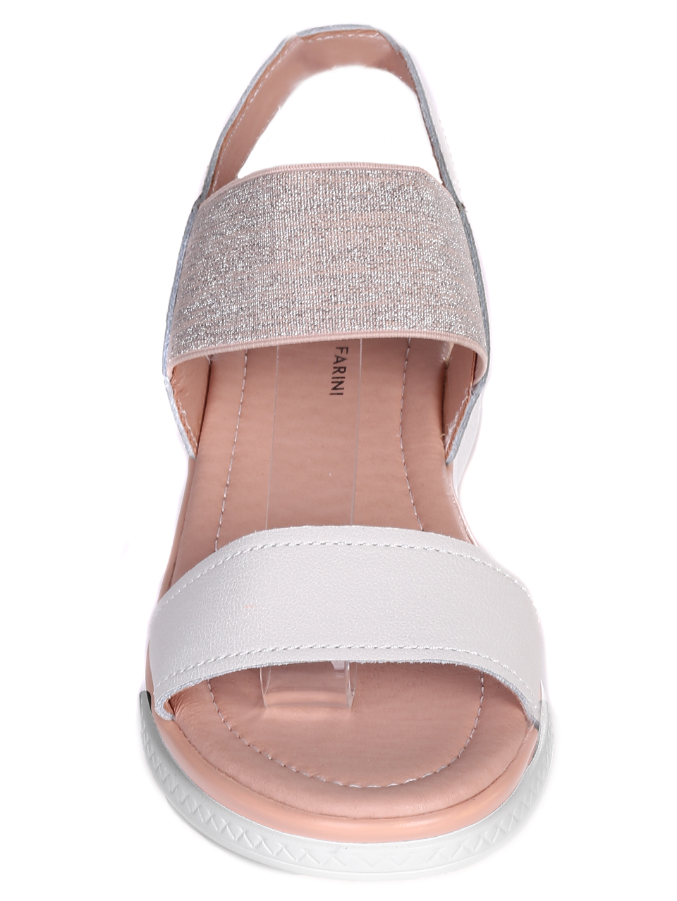 Ежедневни дамски сандали от естествена кожа 4AF-23149 white/beige