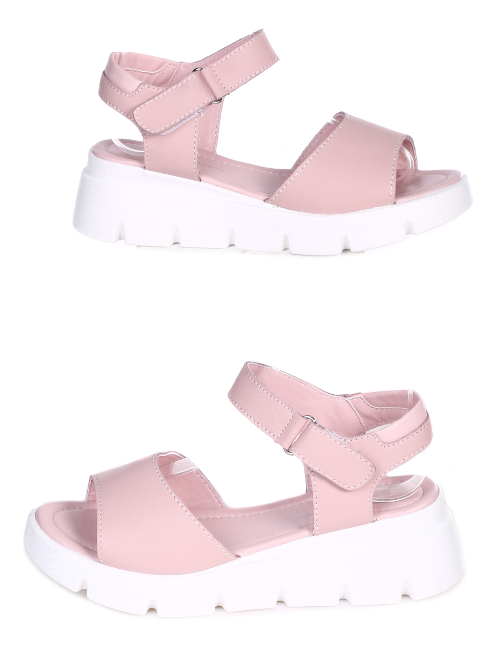 Ежедневни дамски сандали на платформа от естествена кожа 4AF-23150 pink