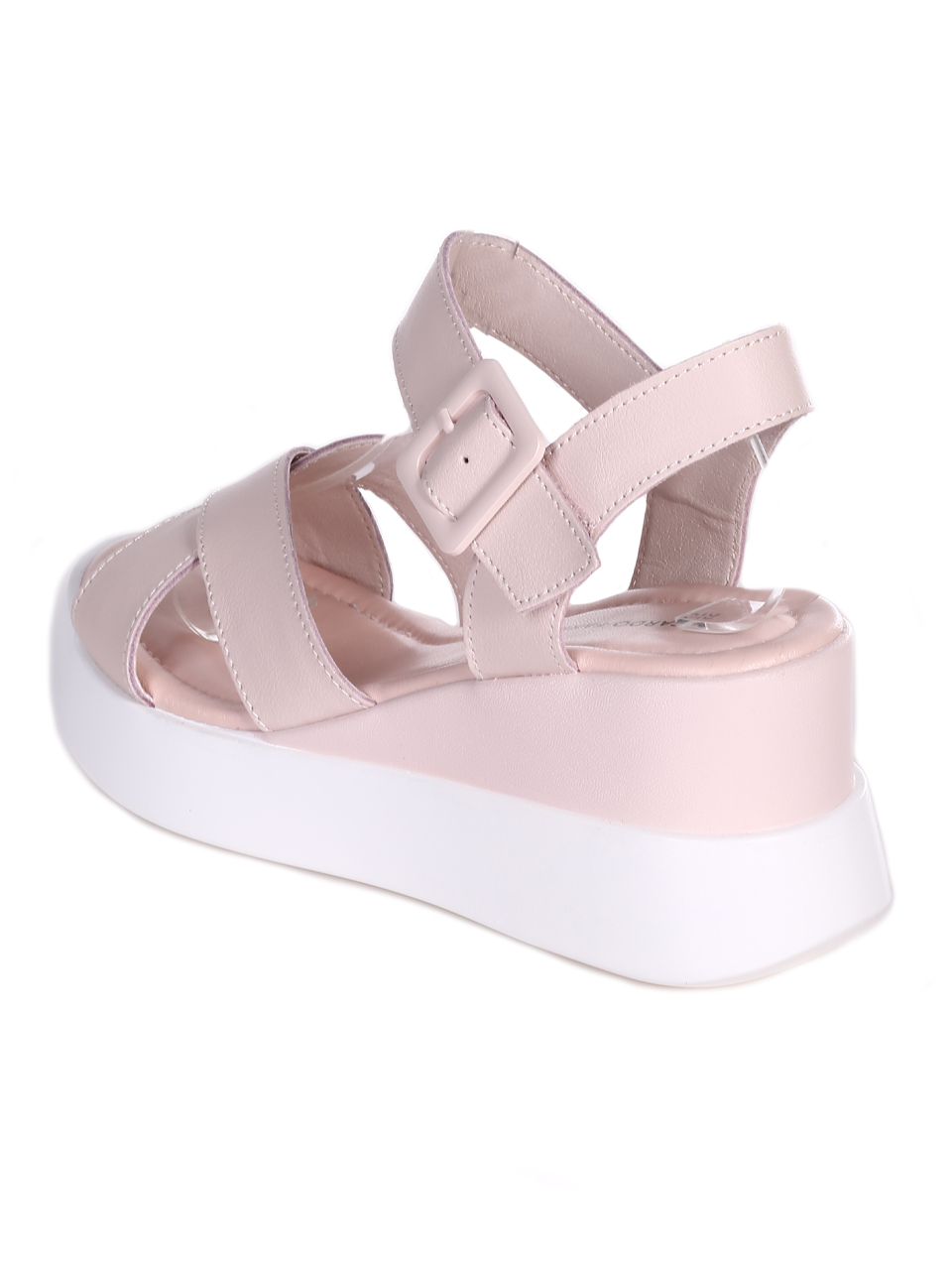 Ежедневни дамски сандали от естествена кожа в розово 4AF-23152 pink