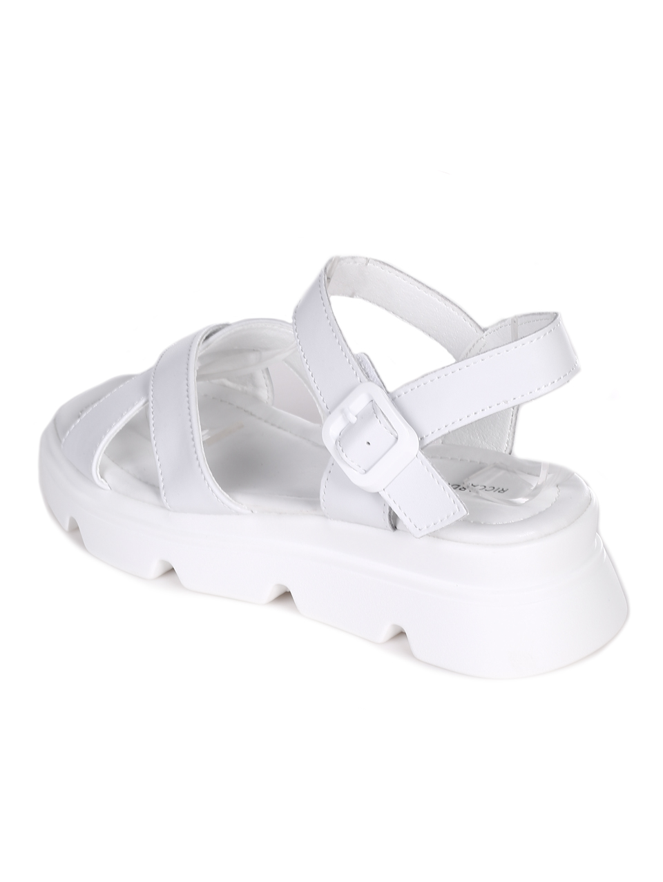Ежедневни дамски сандали на платформа от естествена кожа 4AF-23158 white