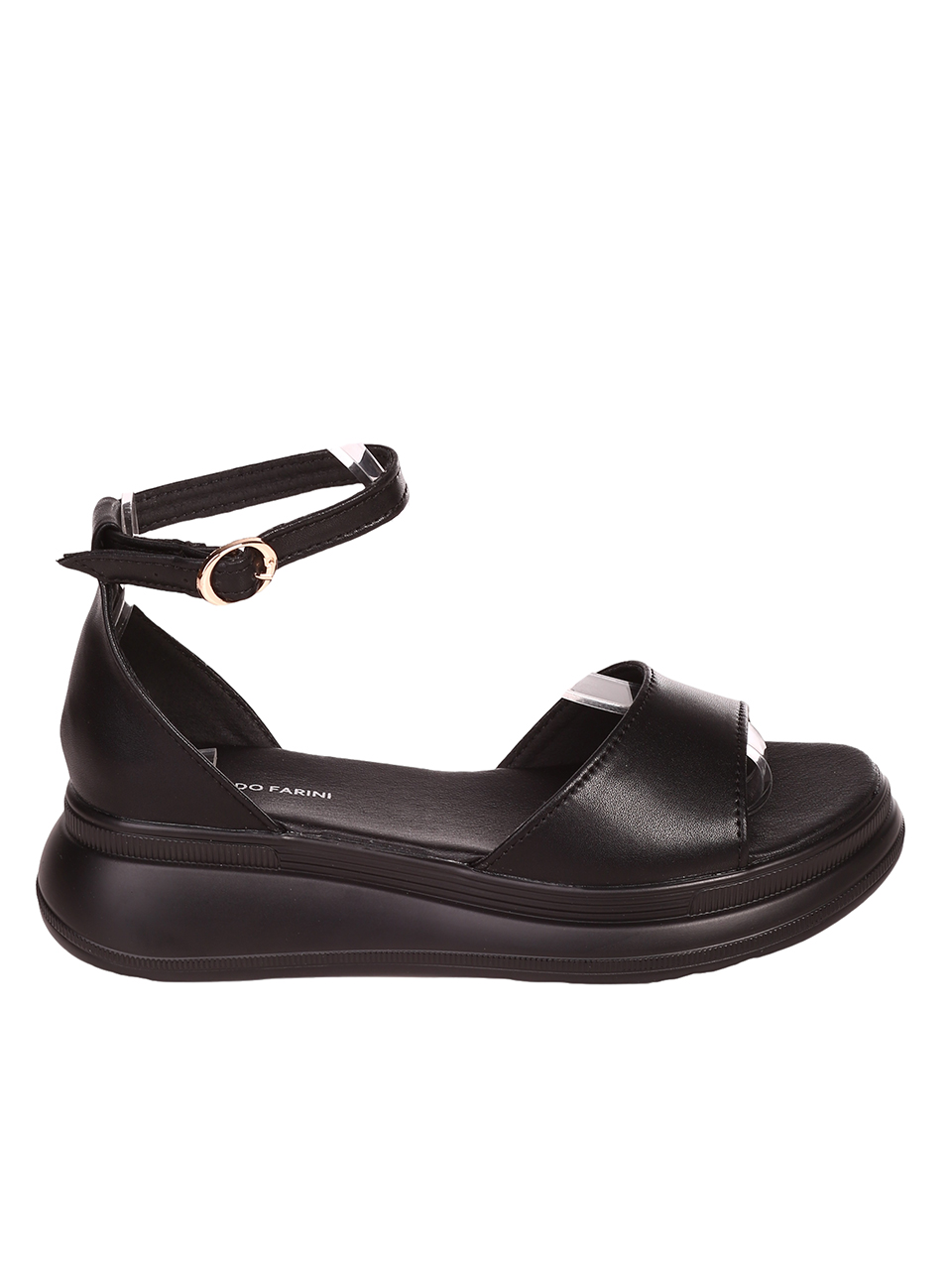 Ежедневни дамски сандали на платформа от естествена кожа 4AF-23163 black