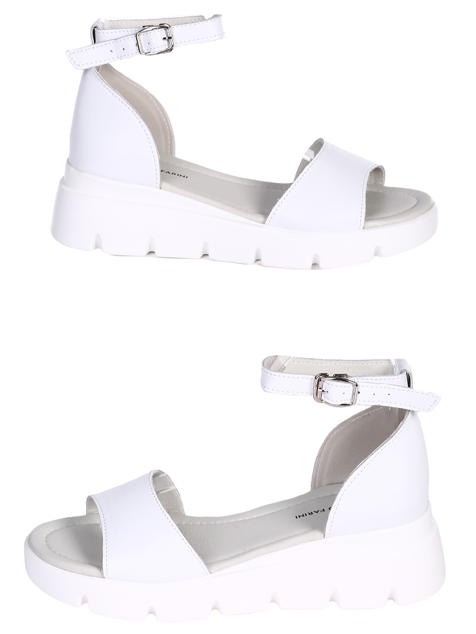 Ежедневни дамски сандали от естествена кожа в бяло 4AF-23164 white