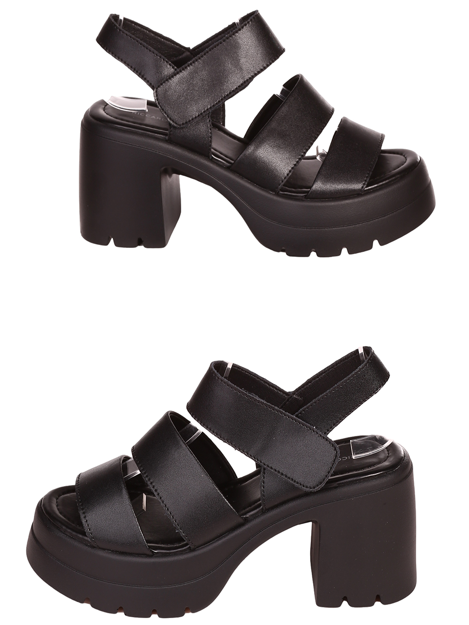 Ежедневни дамски сандали от естествена кожа в черно 4AF-23166 black