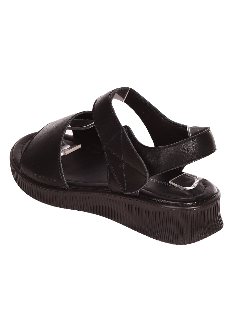 Ежедневни дамски сандали от естествена кожа в черно 4AF-23168 black