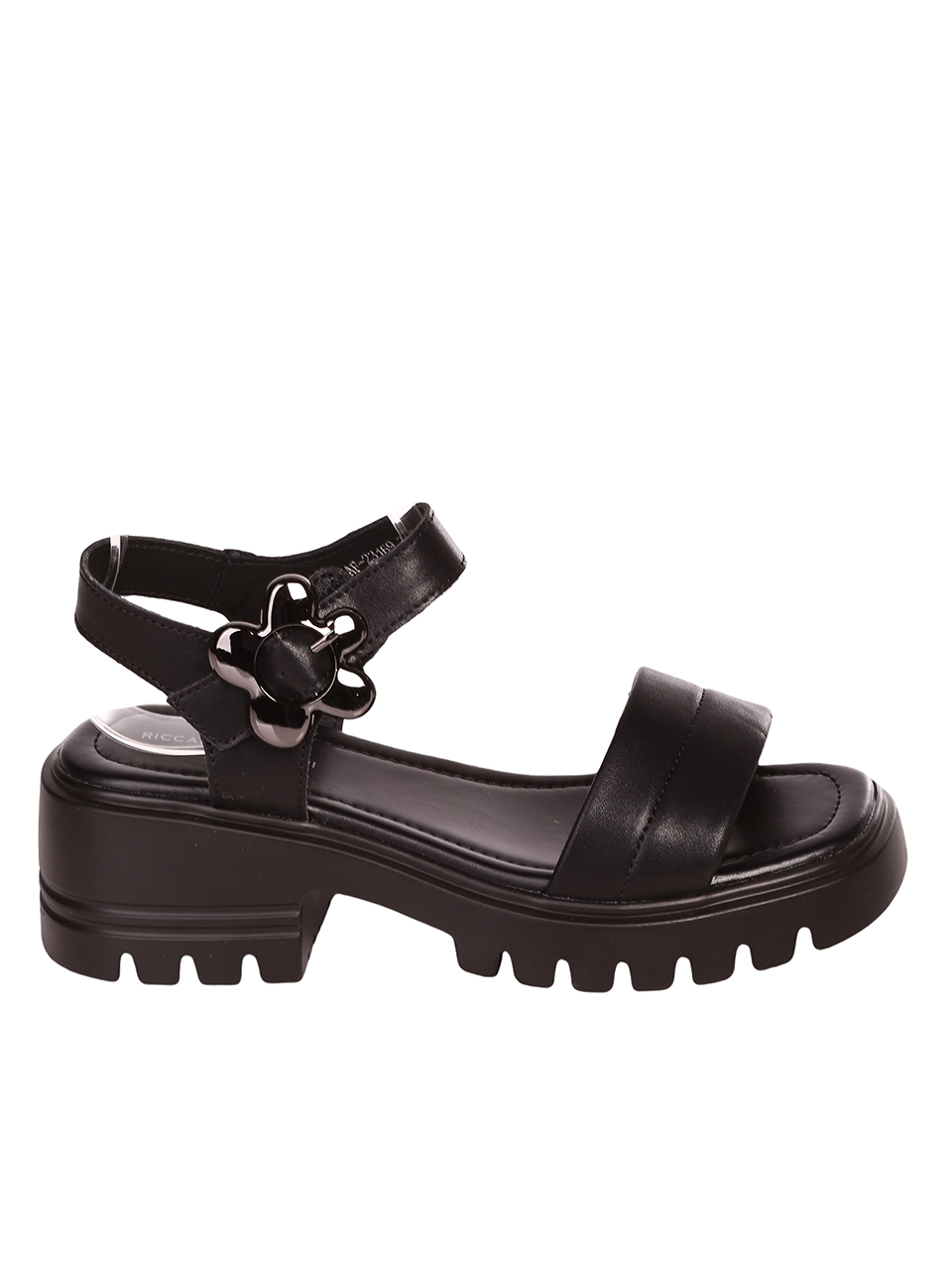 Ежедневни дамски сандали на платформа от естествена кожа 4AF-23169 black