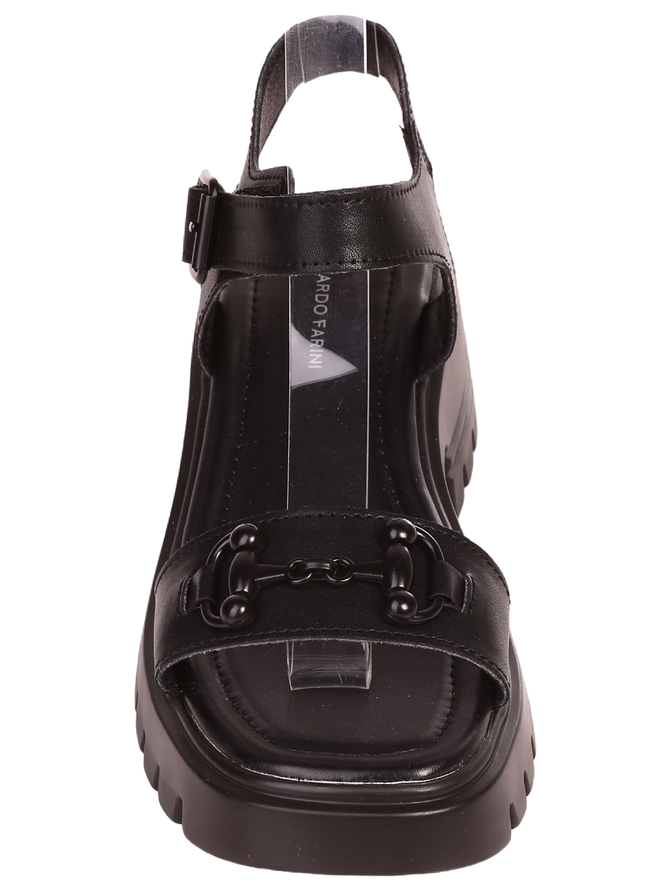 Ежедневни дамски сандали на платформа от естествена кожа 4AF-23170 black