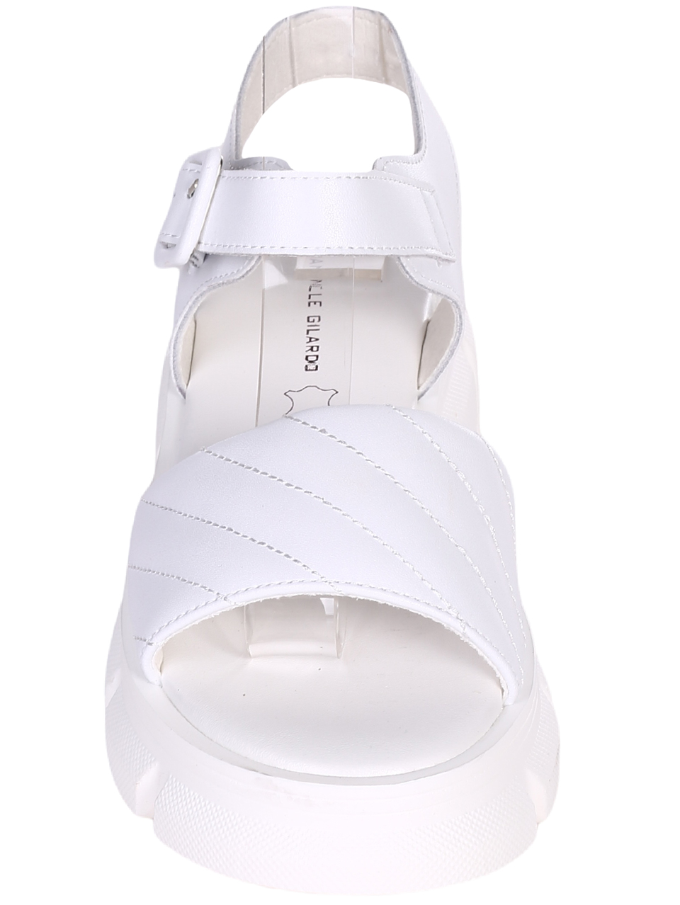 Ежедневни дамски сандали от естествена кожа в бяло 4AF-23200 white