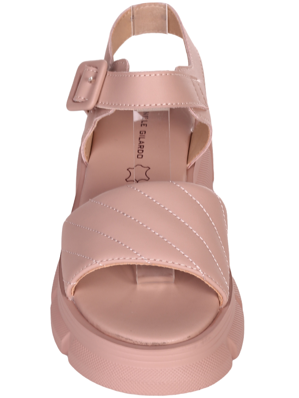 Ежедневни дамски сандали от естествена кожа в розово 4AF-23200 pink