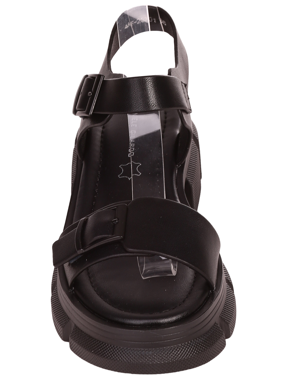 Ежедневни дамски сандали от естествена кожа в черно 4AF-23201 black