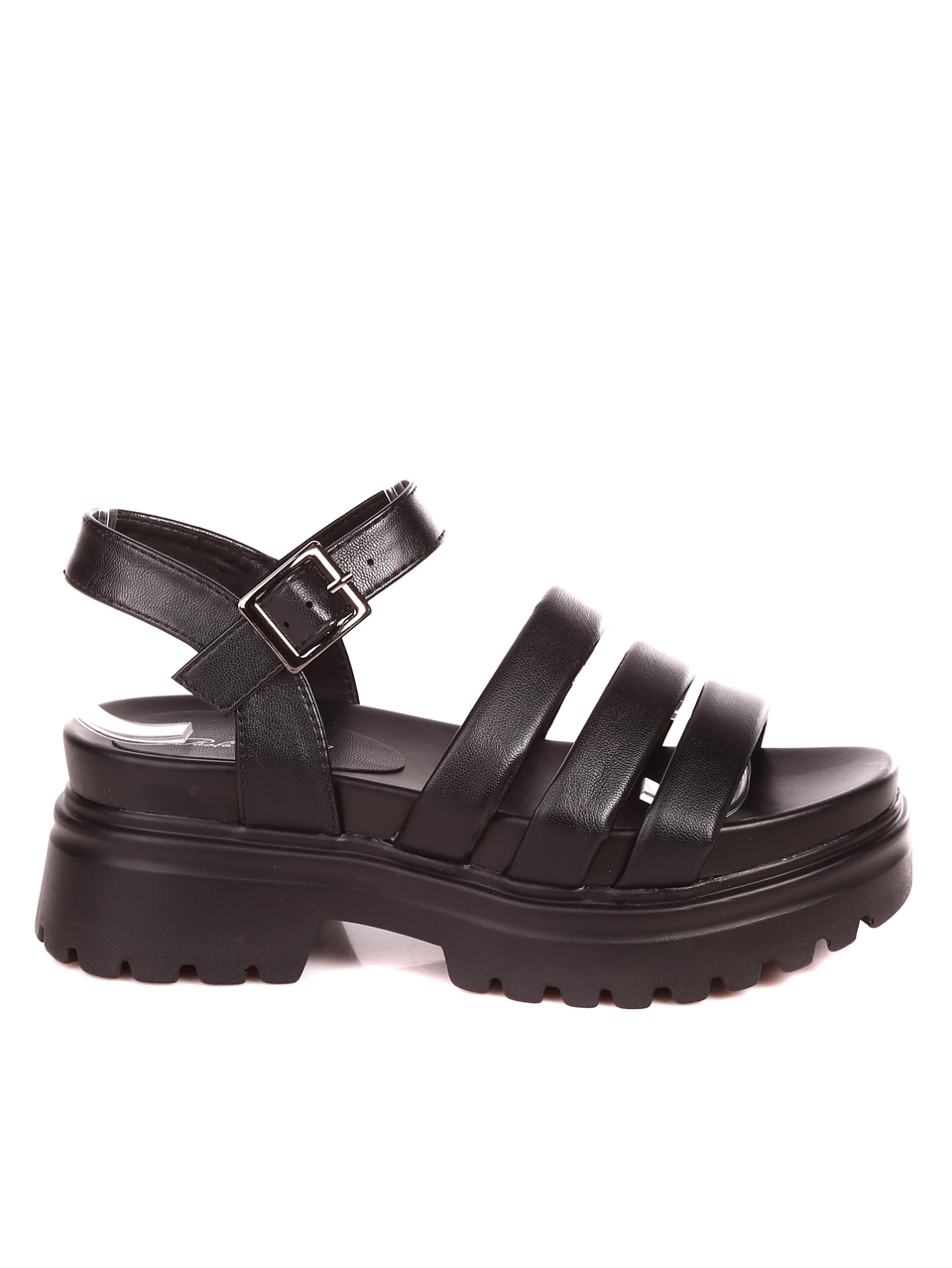 Ежедневни дамски сандали на платформа в черно 4H-23095 black
