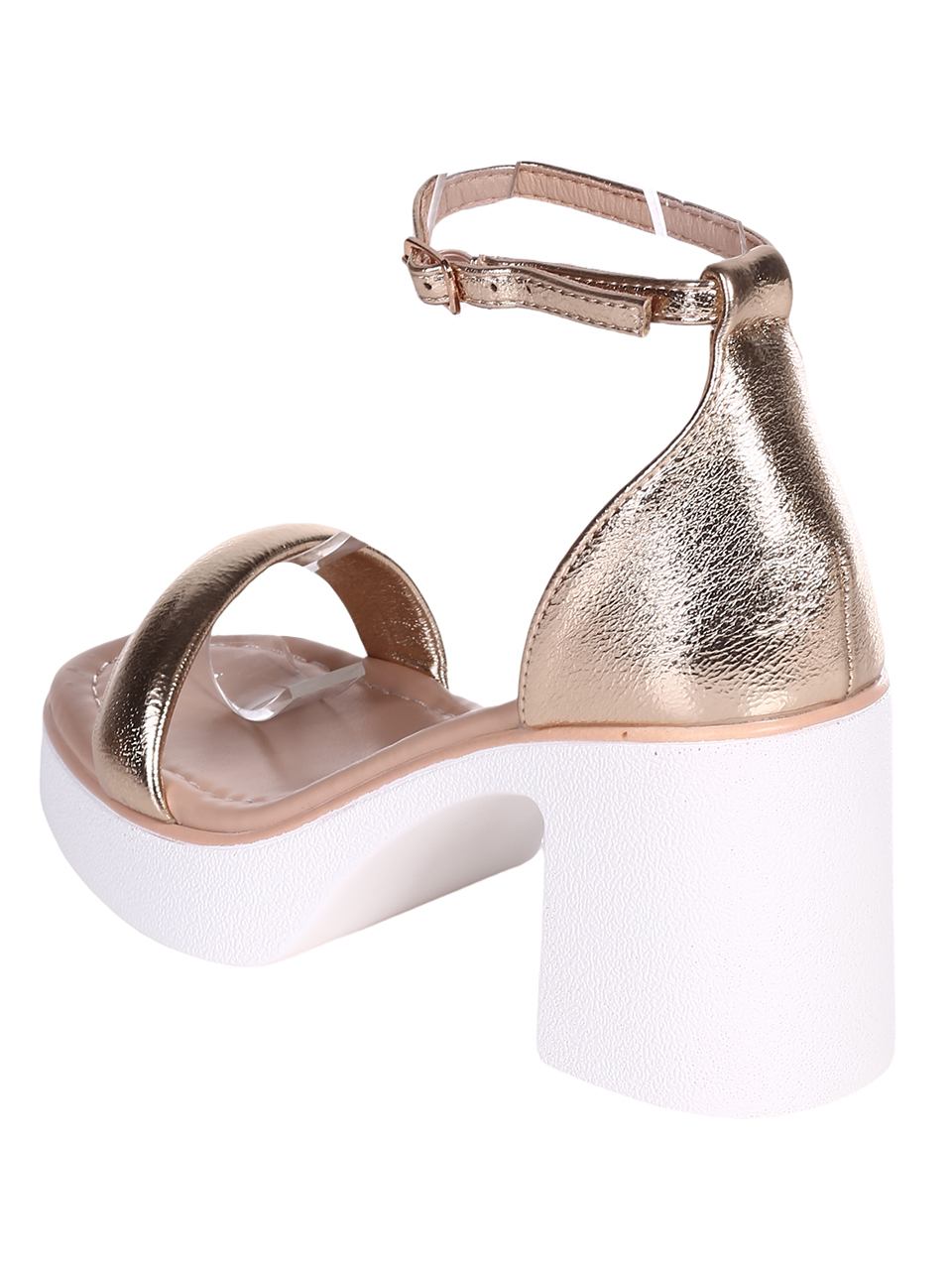 Елегантни дамски сандали на ток в златисто 4H-23097 gold