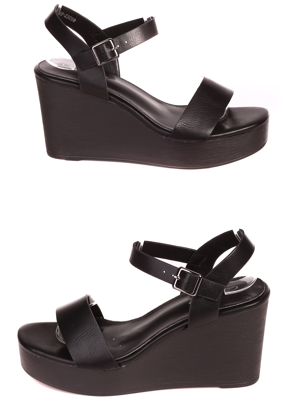 Ежедневни дамски сандали на платформа в черно 4H-23099 black
