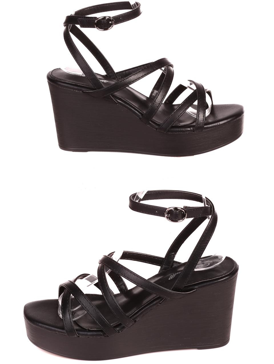 Ежедневни дамски сандали на платформа в черно 4H-23101 black