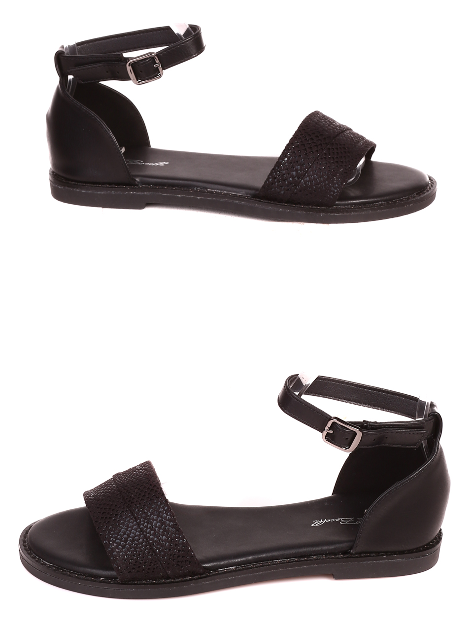 Ежедневни дамски равни сандали в черно 4H-23103 black