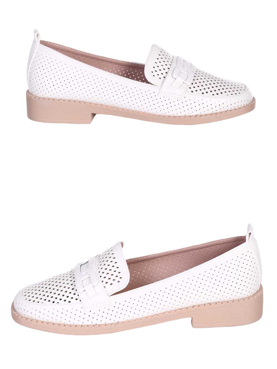 Ежедневни дамски комфортни обувки в бяло 3H-23104 white