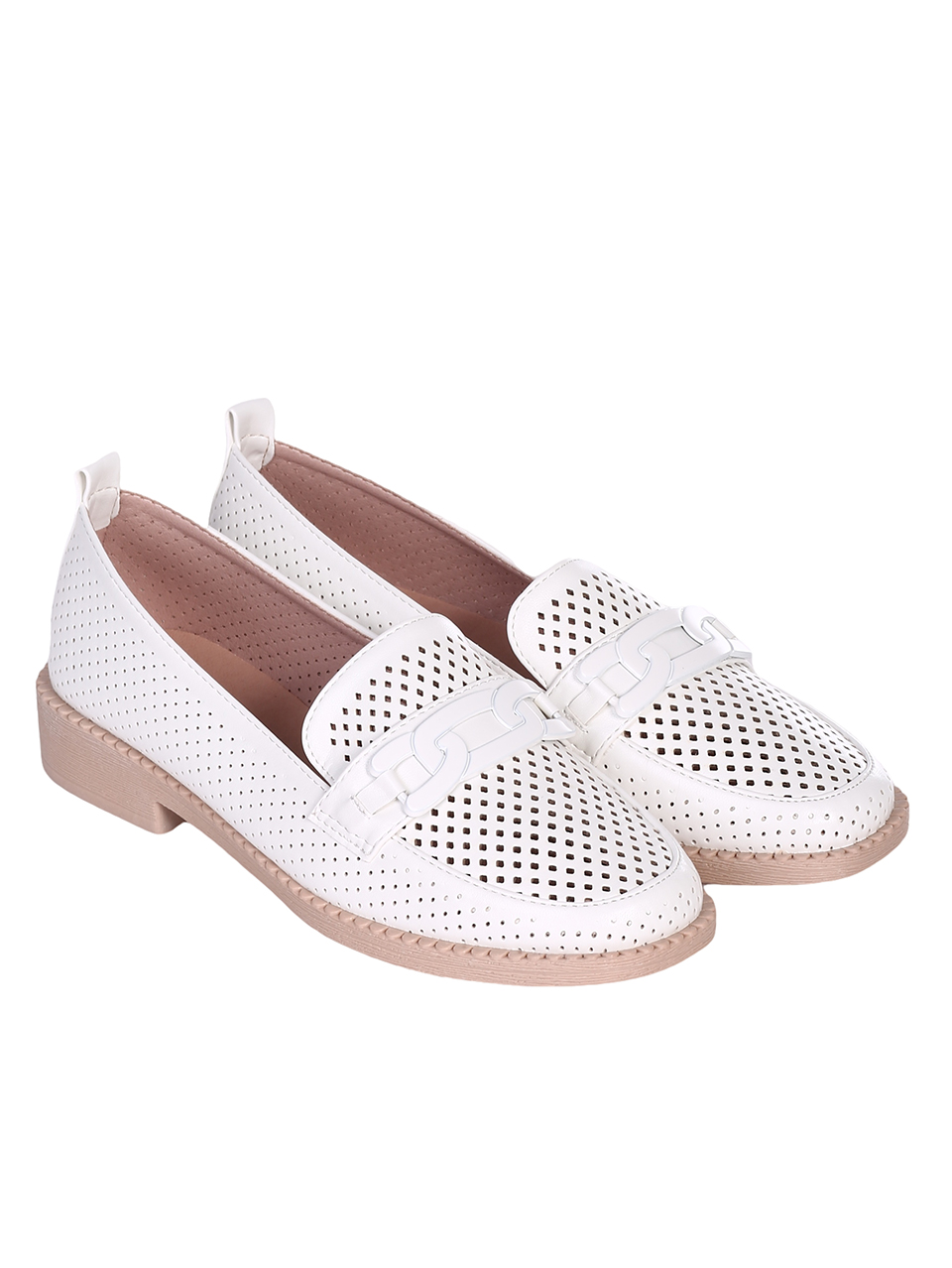 Ежедневни дамски комфортни обувки в бяло 3H-23104 white