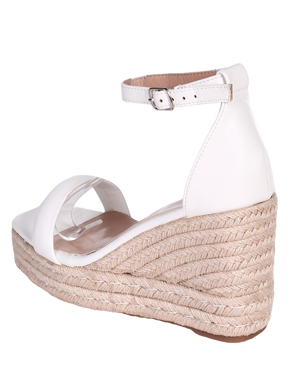 Елегантни дамски сандали на платформа в бяло 4H-23108 white