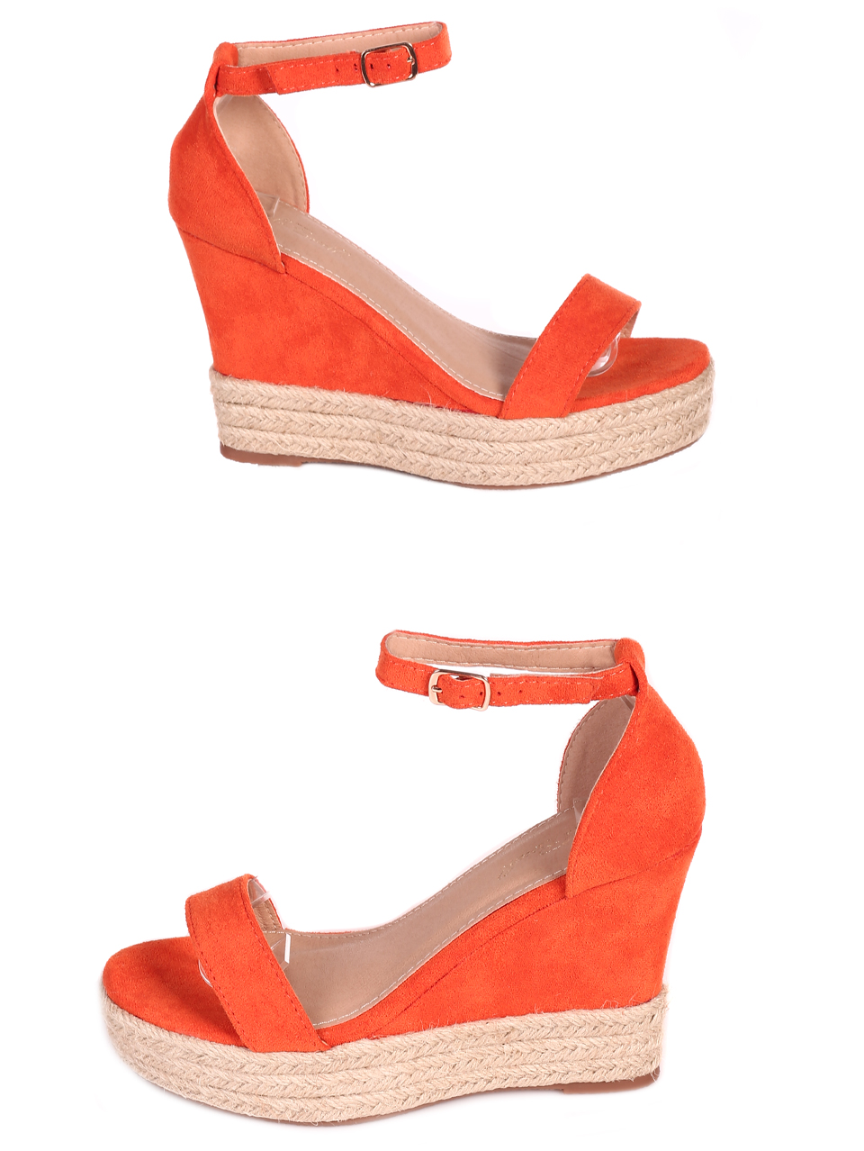 Елегантни дамски сандали на платформа в оранжево 4U-23264 orange