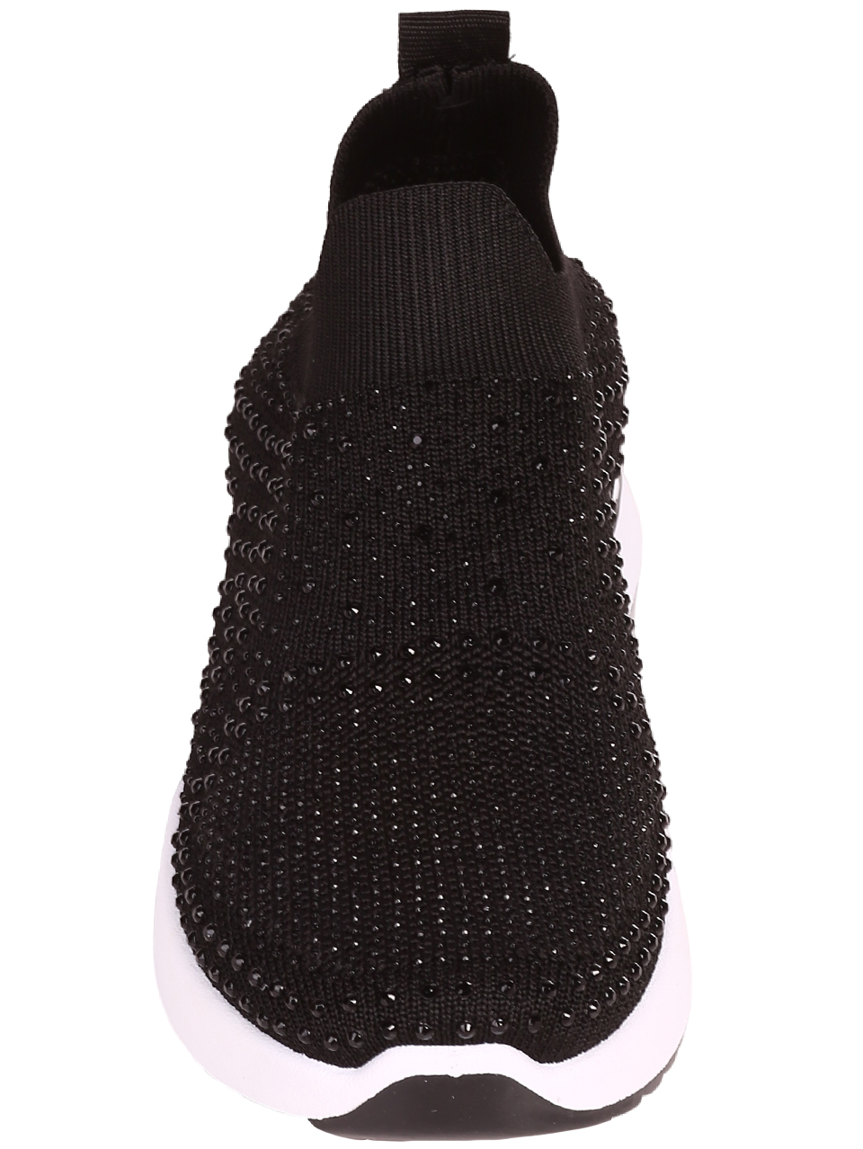 Ежедневни дамски обувки с декоративни камъни в черно 3U-23042 black
