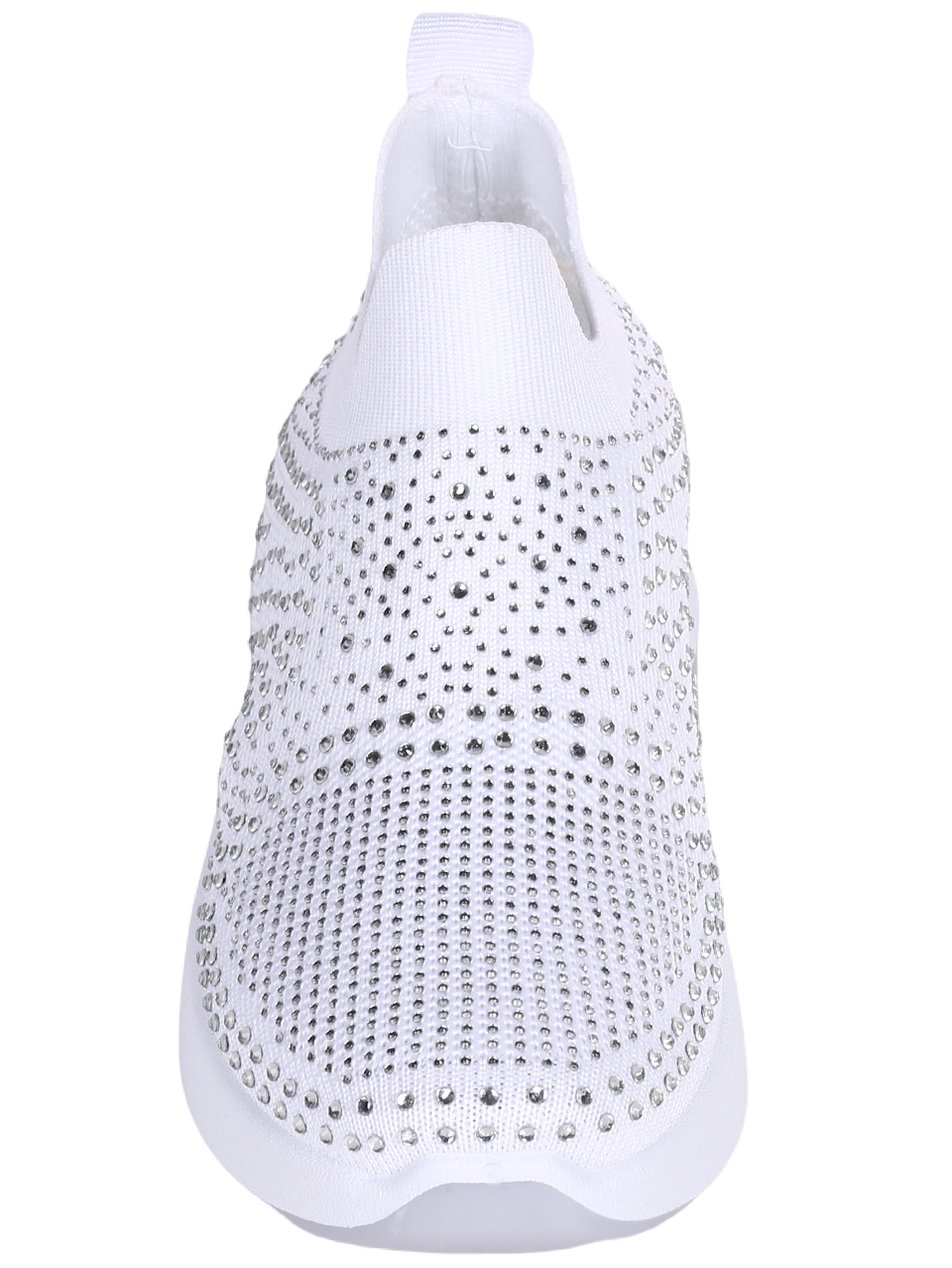 Ежедневни дамски обувки с декоративни камъни в бяло 3U-23042 white