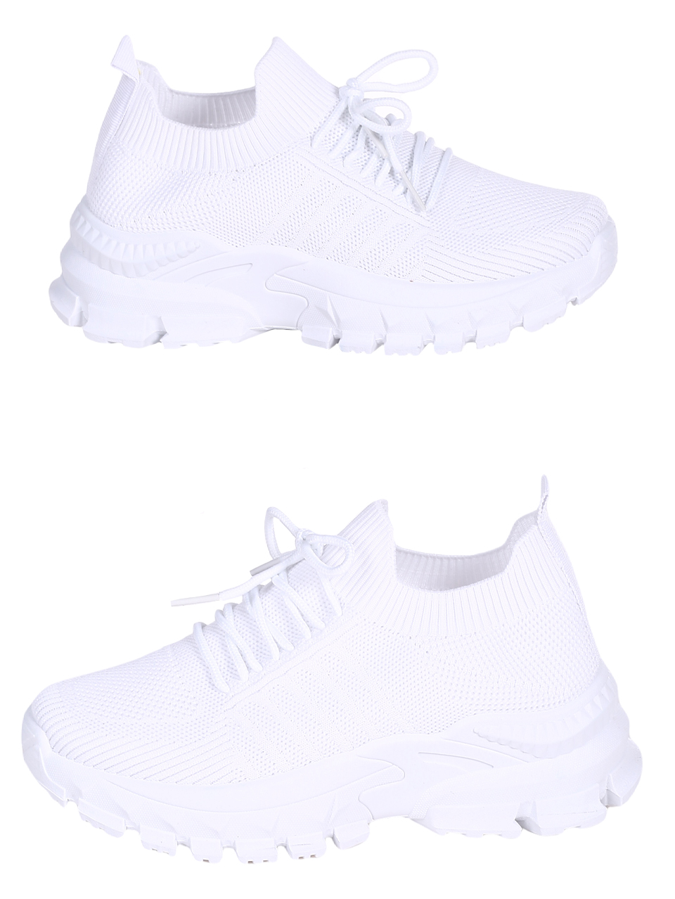 Ежедневни дамски обувки на платформа в бяло 3U-23043 white