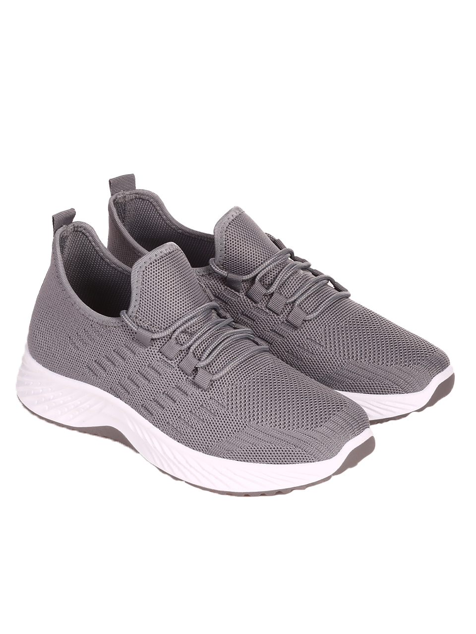 Ежедневни мъжки комфортни обувки в сиво 7U-23216 grey