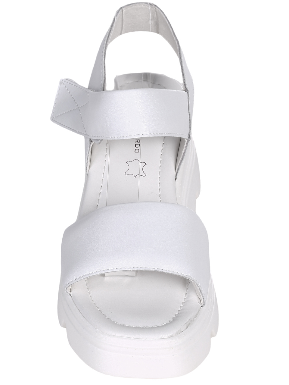 Ежедневни дамски сандали на платформа от естествена кожа 4AF-23199 white
