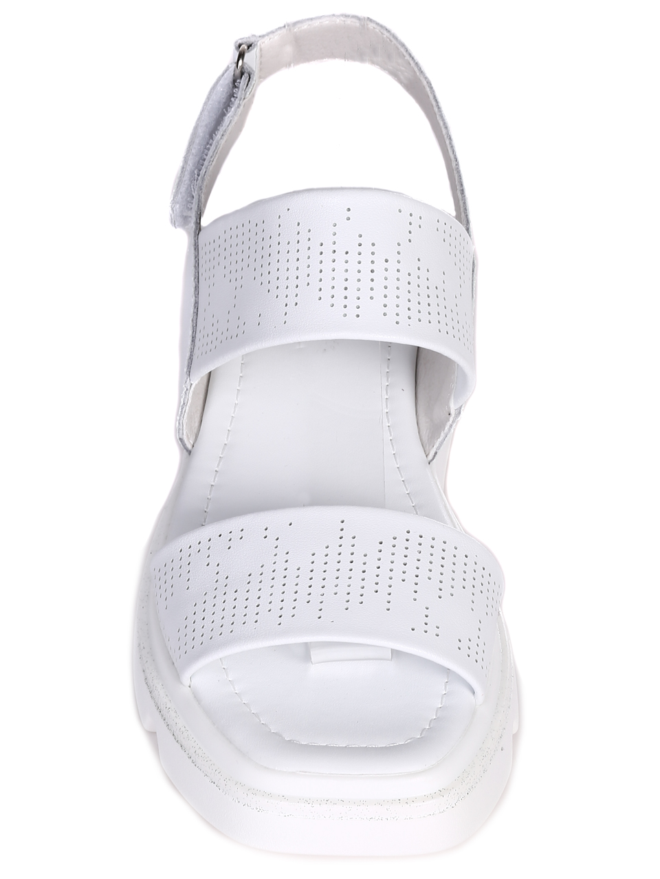 Eжедневни дамски сандали на платформа от естествена кожа 4AF-23142 white