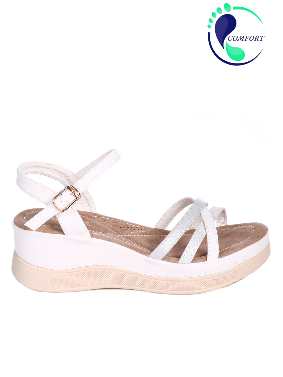 Ежедневни дамски сандали на платформа 4H-23114 white (22237)