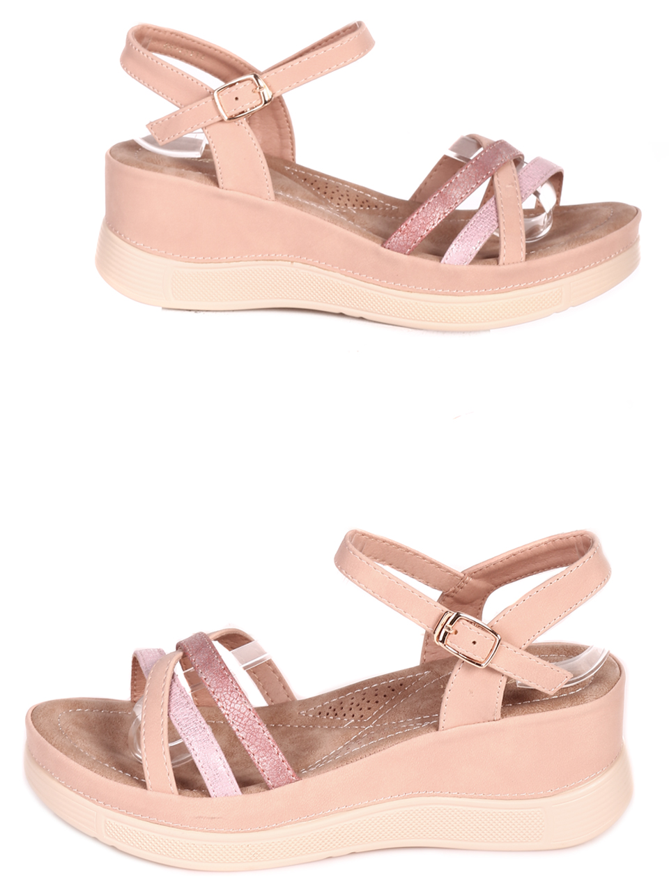Ежедневни дамски сандали на платформа 4H-23114 pink (22237)