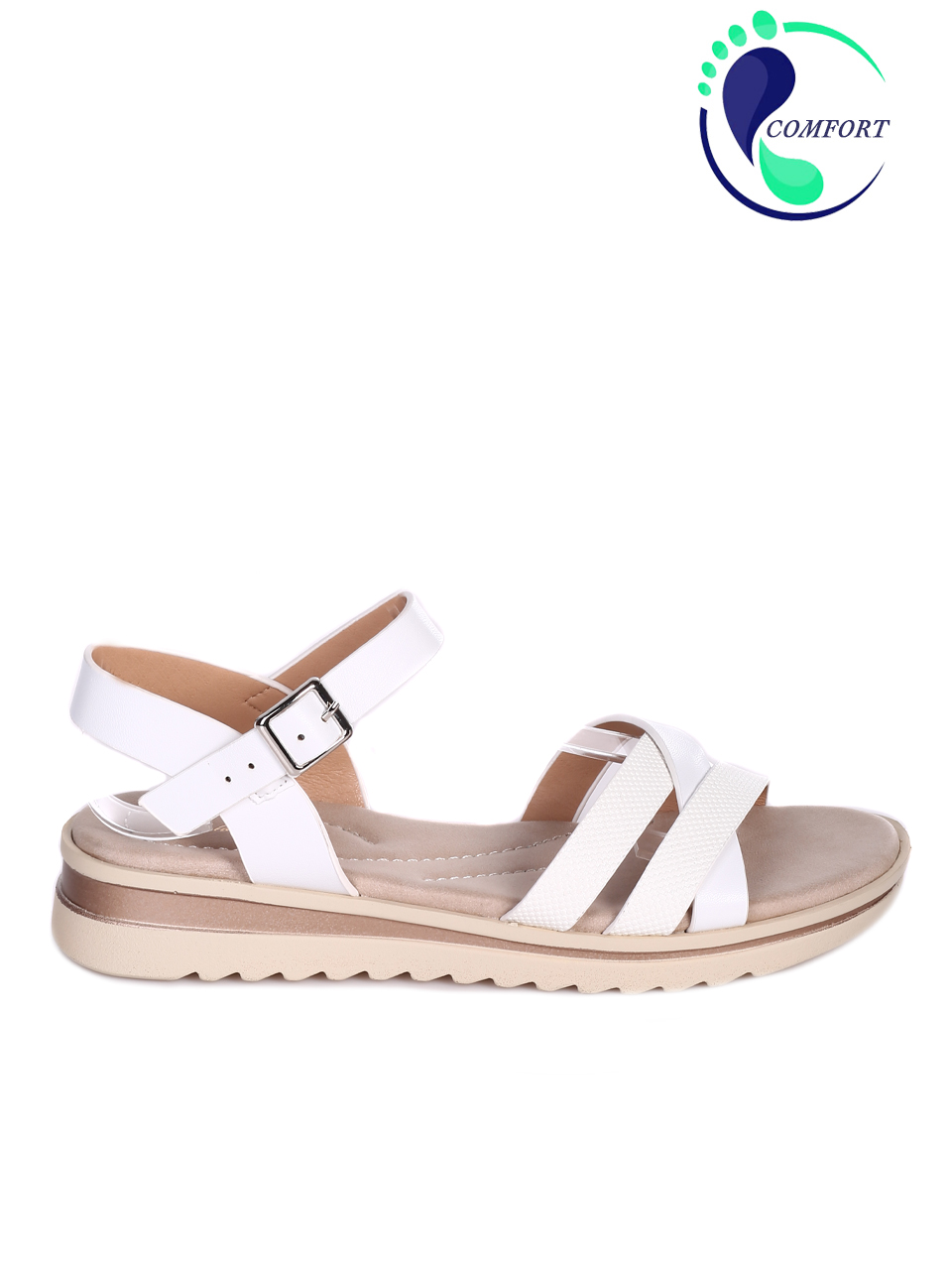 Ежедневни дамски комфортни сандали в бяло 4H-23117 white