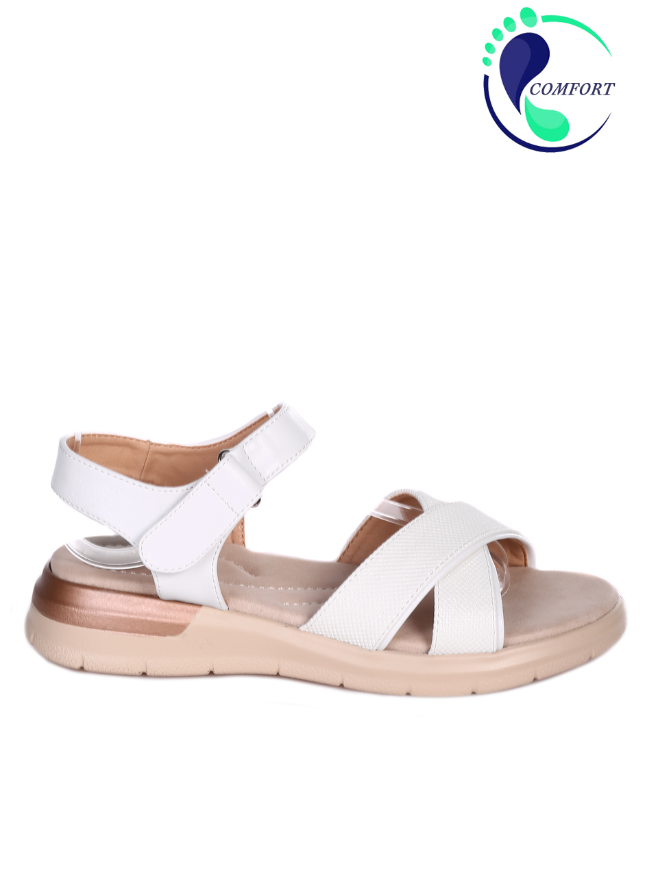 Ежедневни дамски комфортни сандали в бяло 4H-23119 white