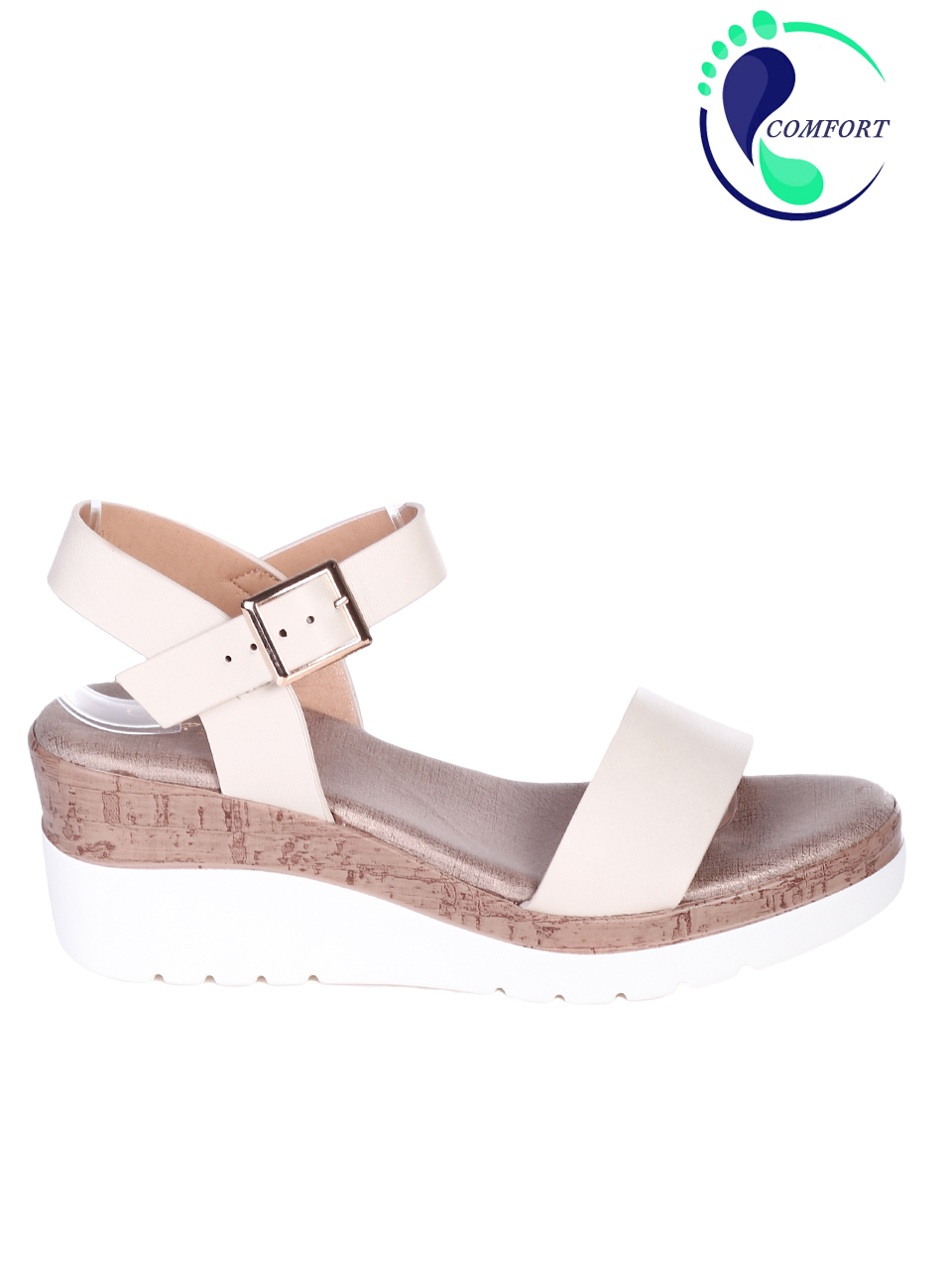 Ежедневни дамски сандали на платформа в бяло 4H-23124 white