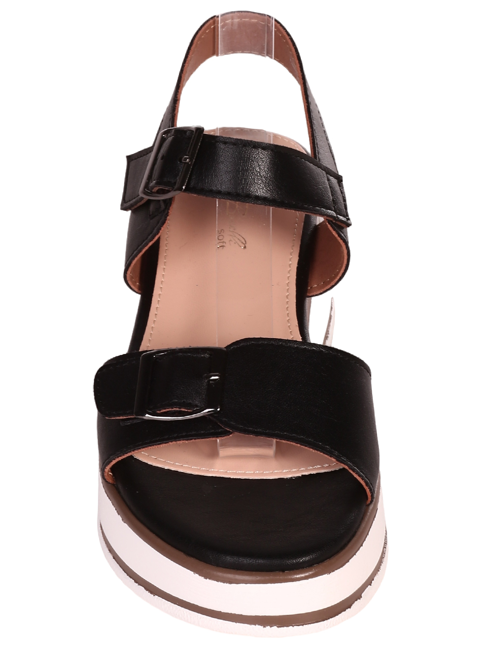 Ежедневни дамски сандали на платформа в черно 4H-23126 black