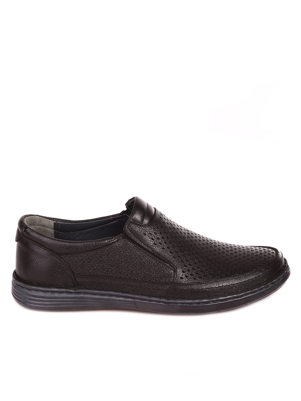 Ежедневни мъжки обувки от естествена кожа в черно 7AT-23314 black