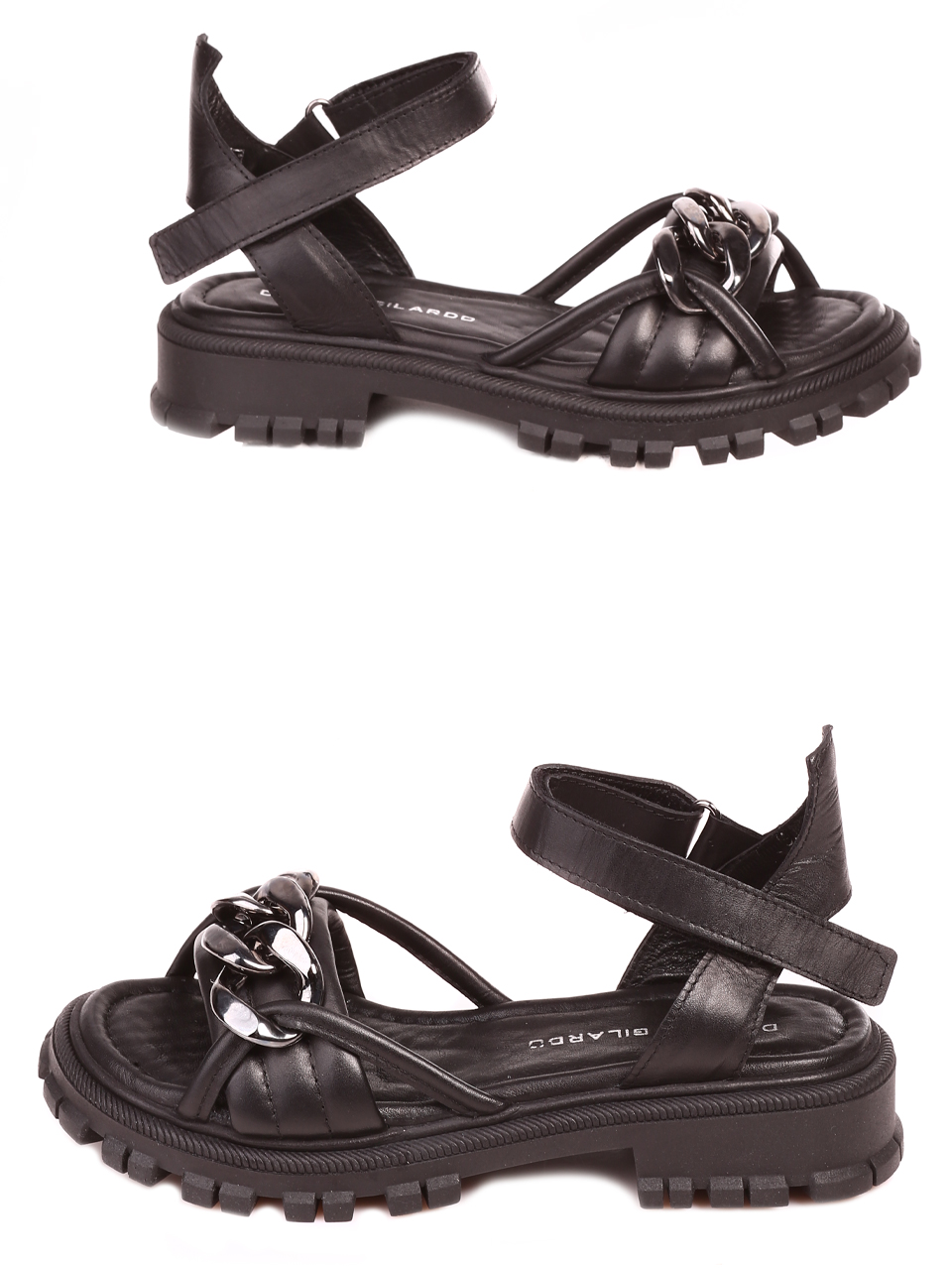 Ежедневни дамски сандали от естествена кожа в черно 4AT-23325 black