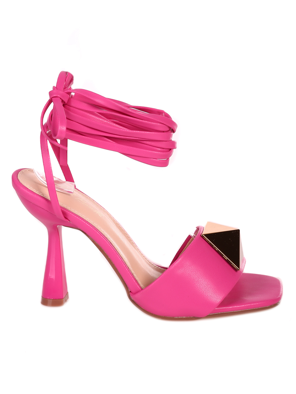 Елегантни дамски сандали с връзки в розово 4M-23024 pink