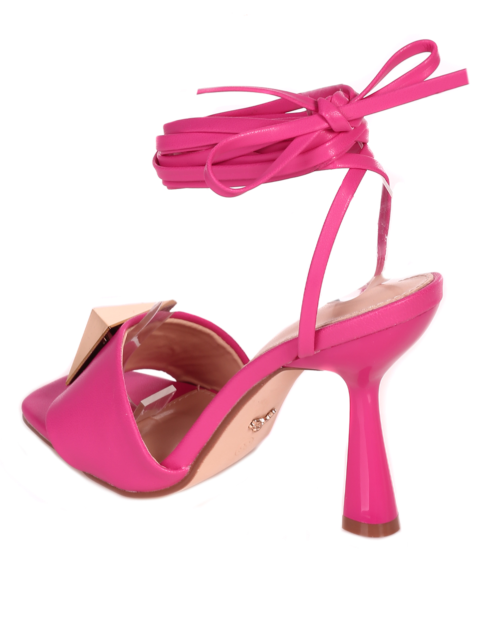 Елегантни дамски сандали с връзки в розово 4M-23024 pink