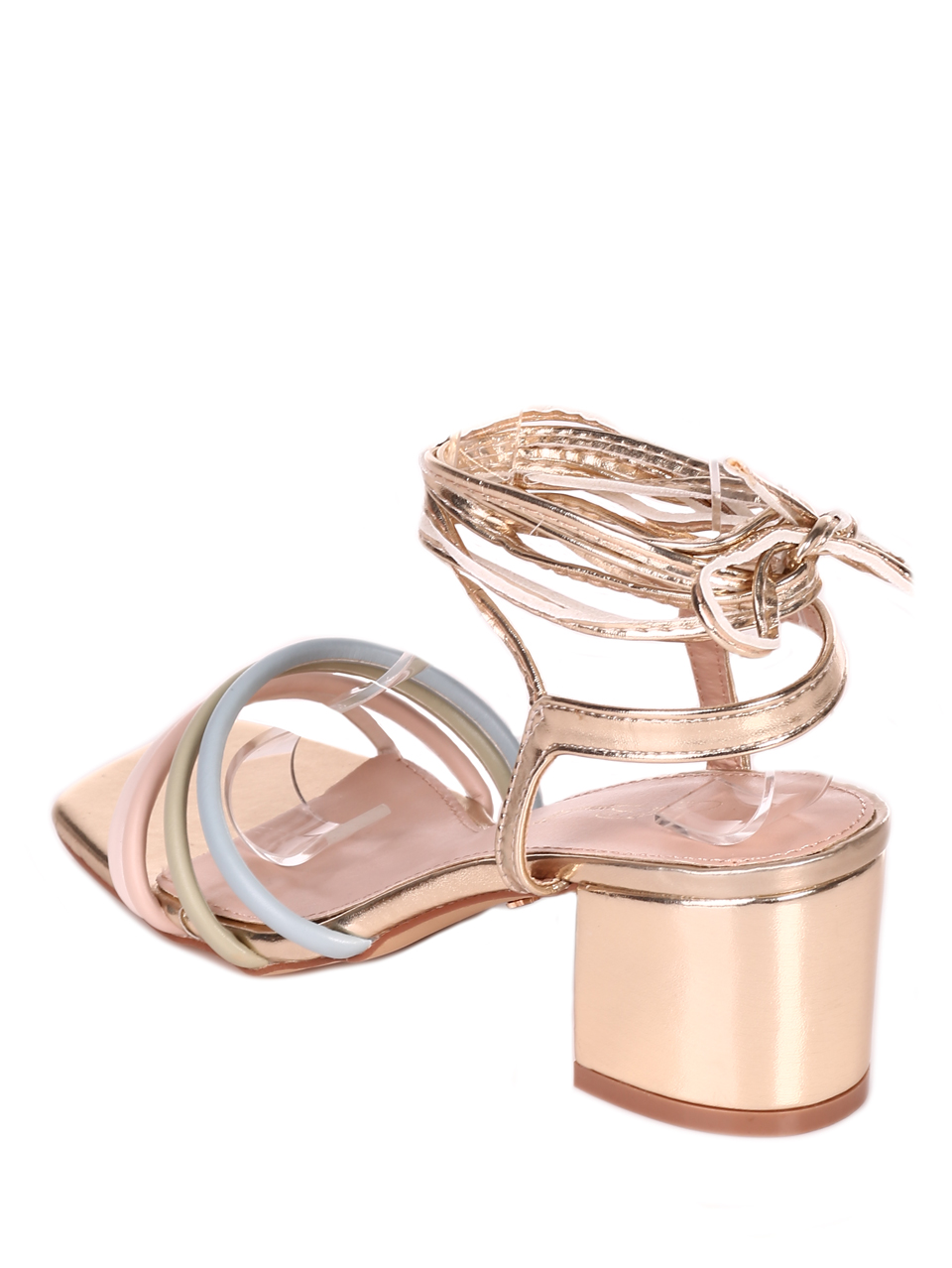 Ежедневни дамски сандали с връзки 4M-23037 gold