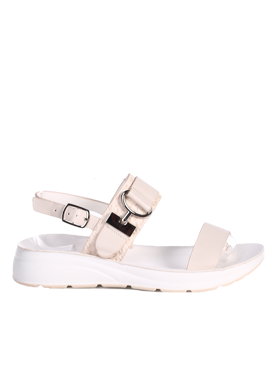 Ежедневни дамски сандали на платформа в бяло 4F-23252 white